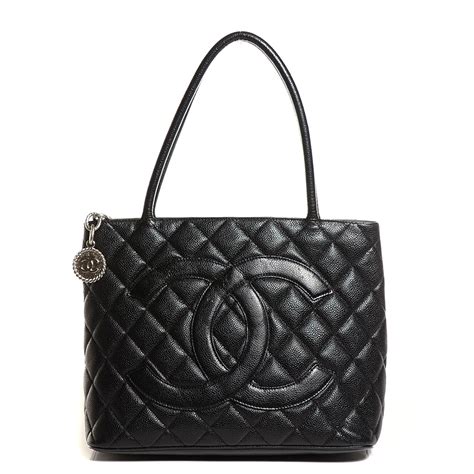 chanel black caviar medallion tote|CHANEL Caviar Quilted Medallion Tote Black .